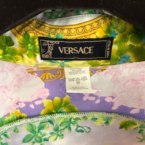 VERSACE - “AUTHENTIC” Pink and Yellow Floral Shirt - Picture 5 of 7